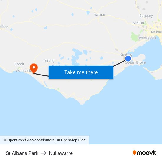 St Albans Park to Nullawarre map