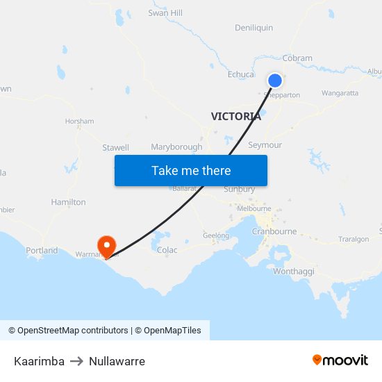 Kaarimba to Nullawarre map