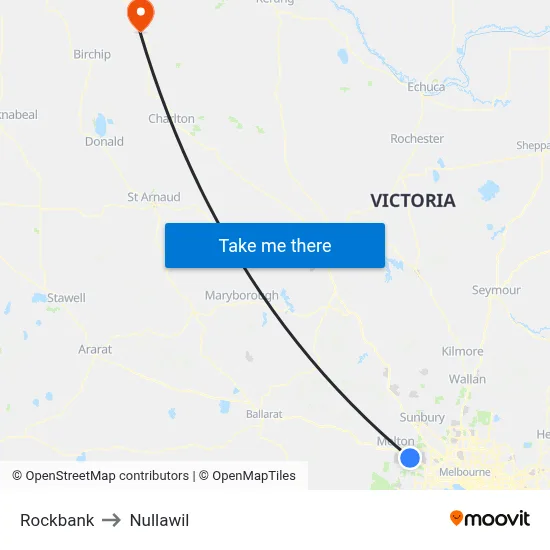 Rockbank to Nullawil map