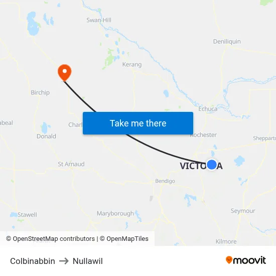 Colbinabbin to Nullawil map