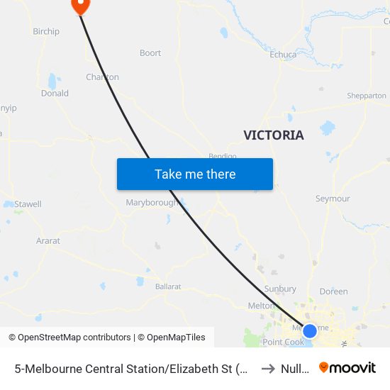 5-Melbourne Central Station/Elizabeth St (Melbourne City) to Nullawil map