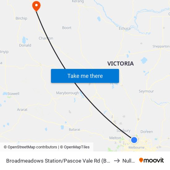 Broadmeadows Station/Pascoe Vale Rd (Broadmeadows) to Nullawil map