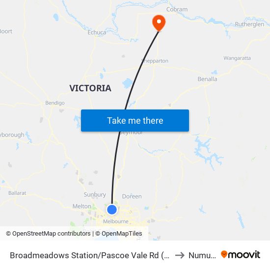 Broadmeadows Station/Pascoe Vale Rd (Broadmeadows) to Numurkah map