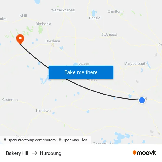 Bakery Hill to Nurcoung map