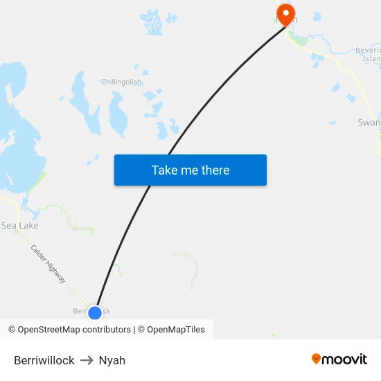 Berriwillock to Nyah map