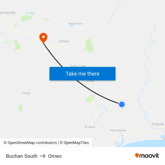 Buchan South to Omeo map