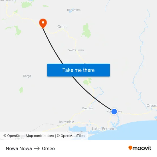 Nowa Nowa to Omeo map