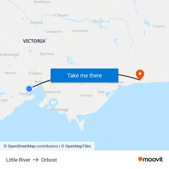 Little River to Orbost map