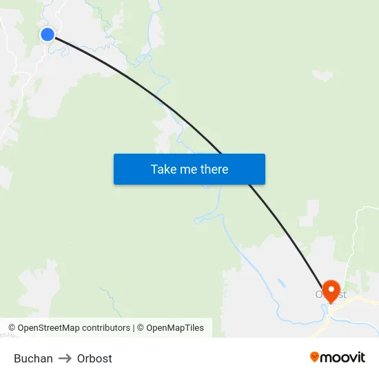 Buchan to Orbost map