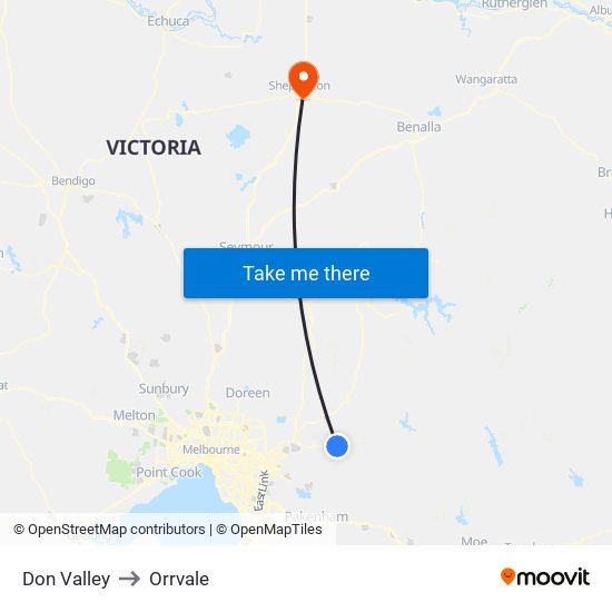 Don Valley to Orrvale map