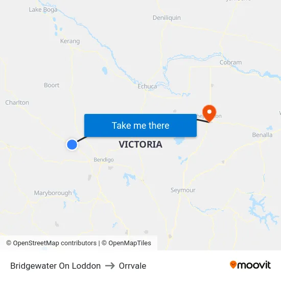Bridgewater On Loddon to Orrvale map