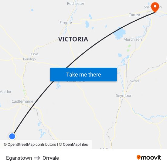 Eganstown to Orrvale map
