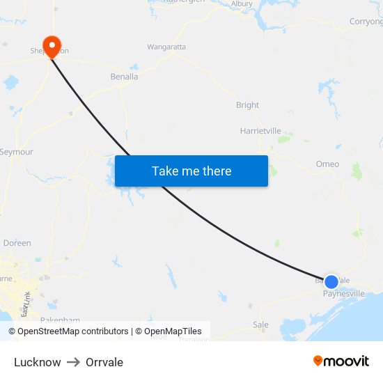 Lucknow to Orrvale map