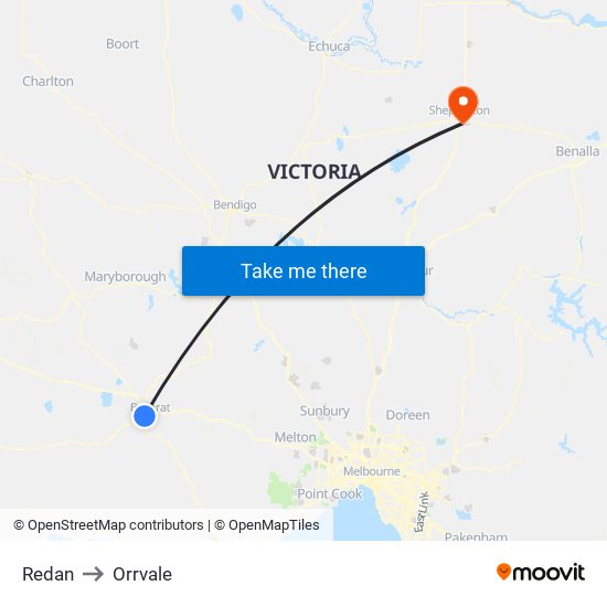 Redan to Orrvale map