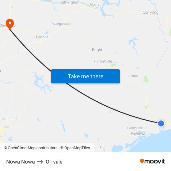 Nowa Nowa to Orrvale map