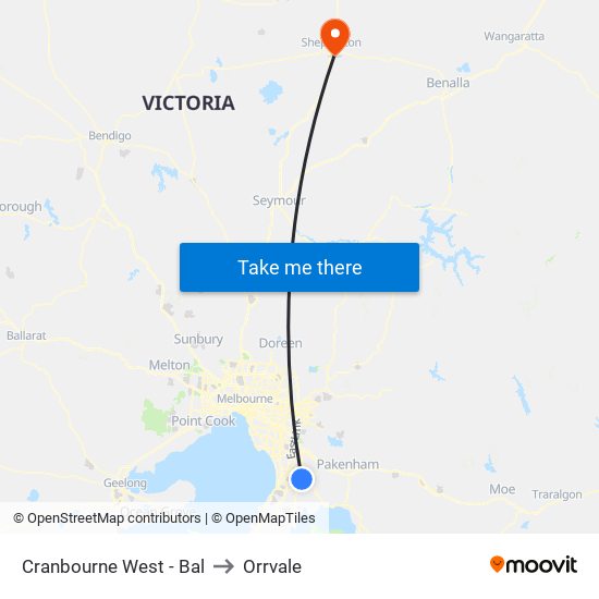 Cranbourne West - Bal to Orrvale map