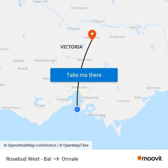 Rosebud West - Bal to Orrvale map