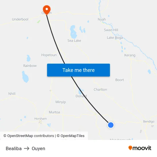 Bealiba to Ouyen map