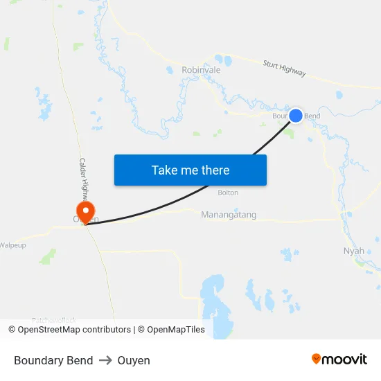 Boundary Bend to Ouyen map