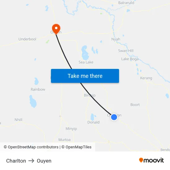 Charlton to Ouyen map