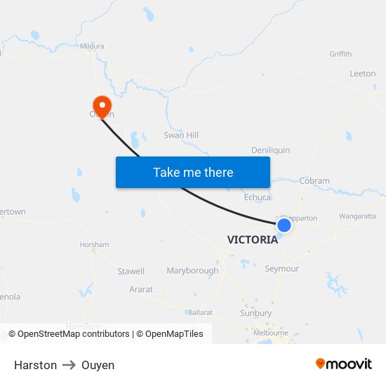 Harston to Ouyen map