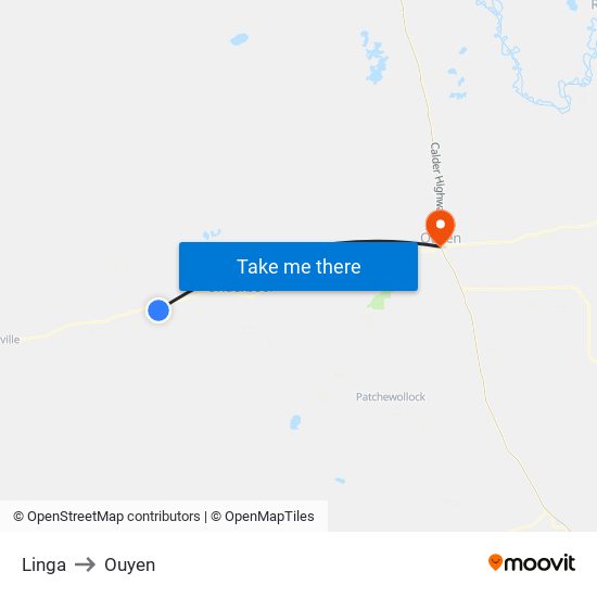 Linga to Ouyen map