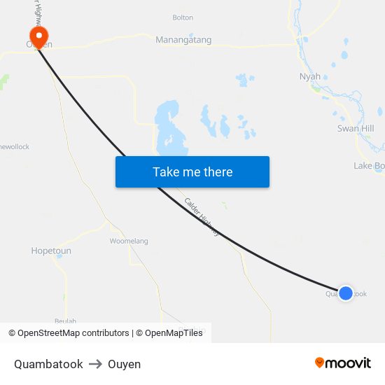 Quambatook to Ouyen map