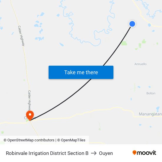 Robinvale Irrigation District Section B to Ouyen map