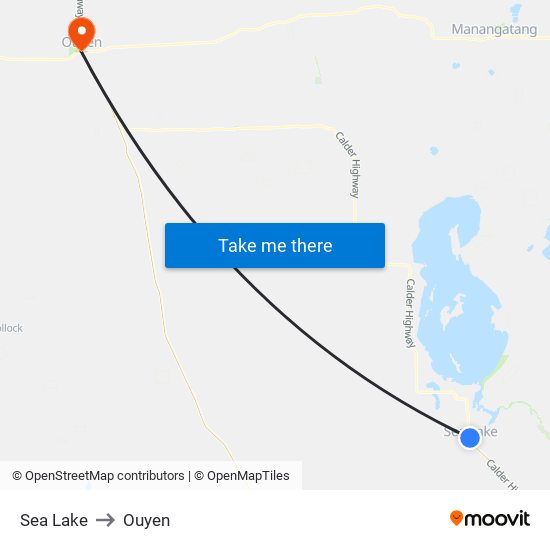 Sea Lake to Ouyen map