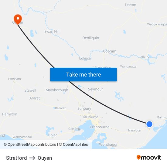 Stratford to Ouyen map