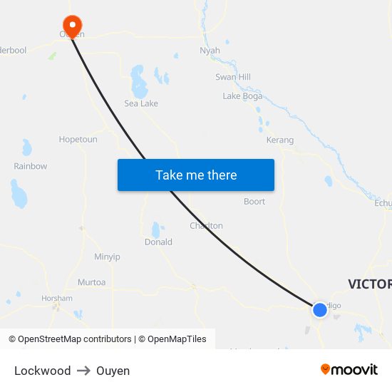 Lockwood to Ouyen map