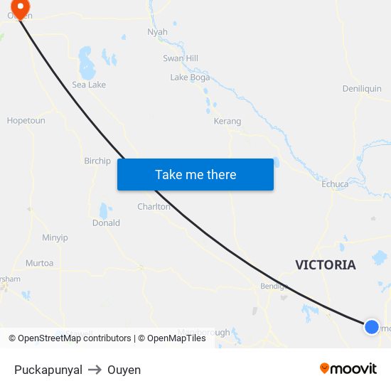 Puckapunyal to Ouyen map