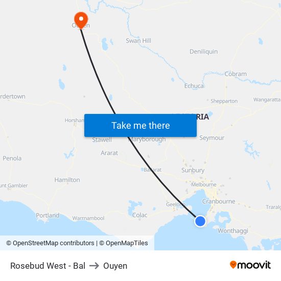 Rosebud West - Bal to Ouyen map