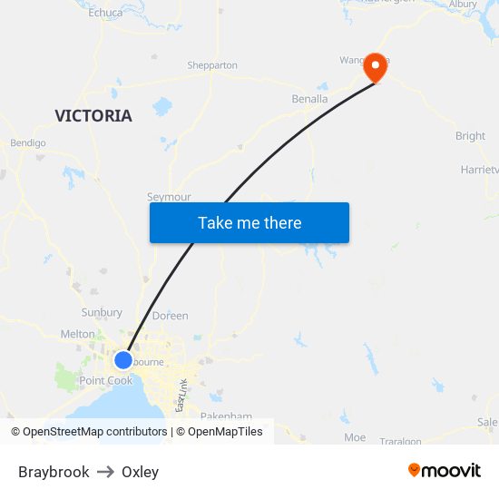 Braybrook to Oxley map