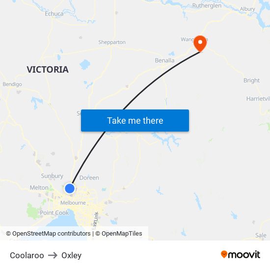 Coolaroo to Oxley map
