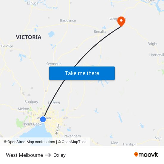 West Melbourne to Oxley map
