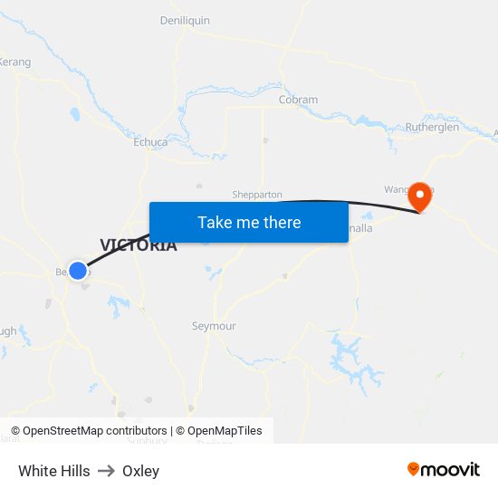 White Hills to Oxley map