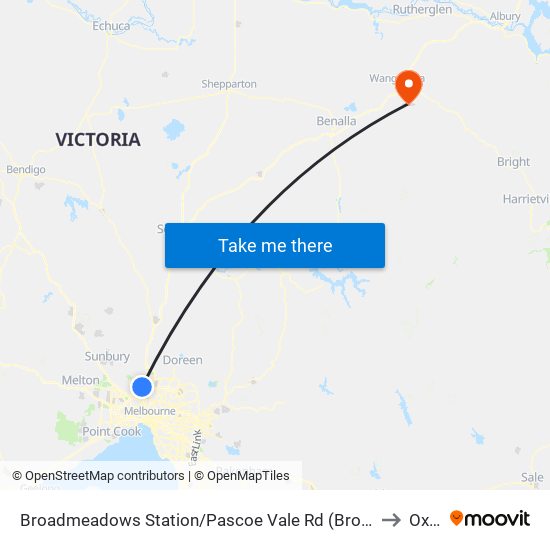 Broadmeadows Station/Pascoe Vale Rd (Broadmeadows) to Oxley map