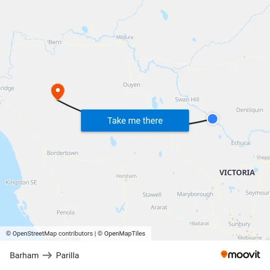 Barham to Parilla map