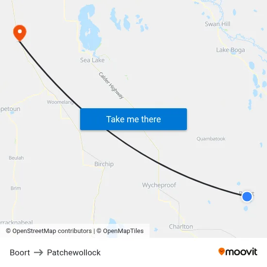 Boort to Patchewollock map