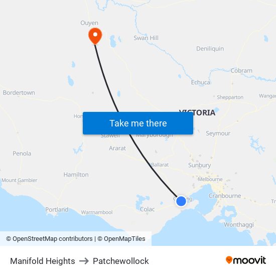 Manifold Heights to Patchewollock map