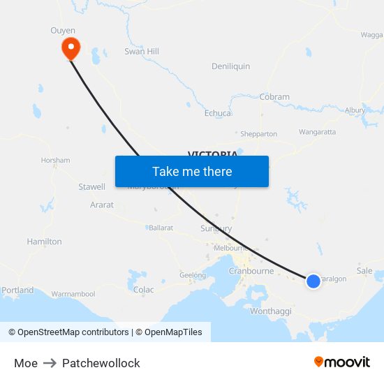 Moe to Patchewollock map