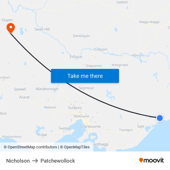 Nicholson to Patchewollock map