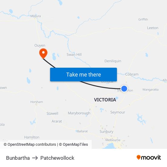 Bunbartha to Patchewollock map