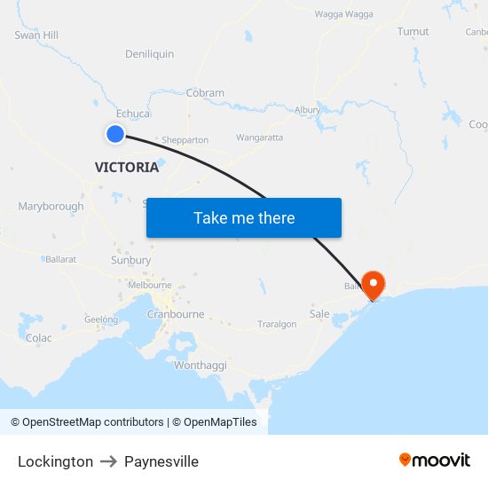 Lockington to Paynesville map