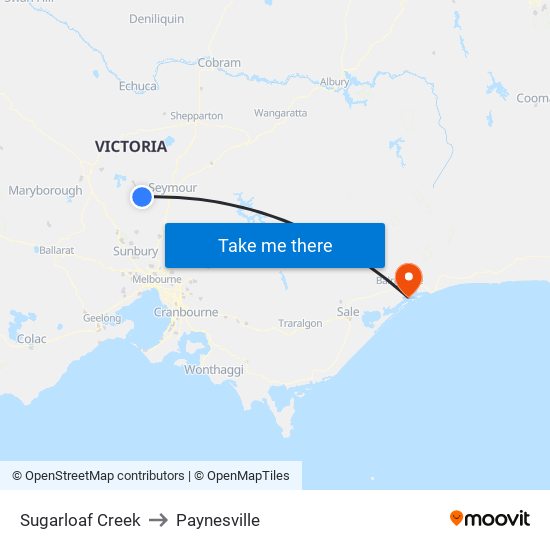 Sugarloaf Creek to Paynesville map