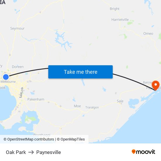 Oak Park to Paynesville map