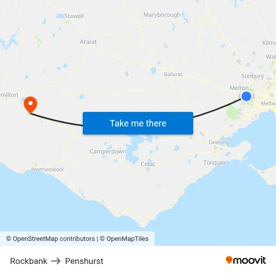 Rockbank to Penshurst map