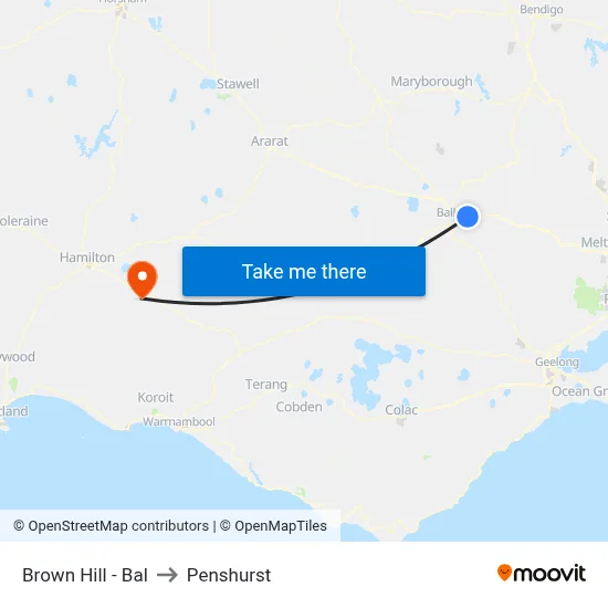 Brown Hill - Bal to Penshurst map