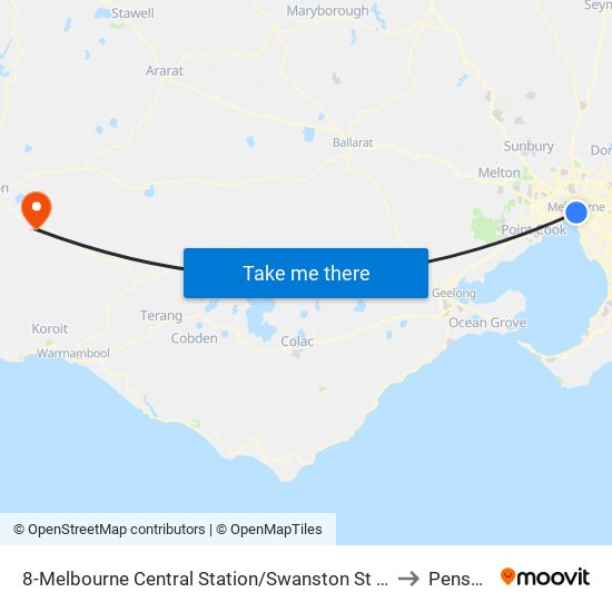 8-Melbourne Central Station/Swanston St (Melbourne City) to Penshurst map